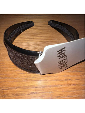 NOS Vintage Y2K Hot Topic Black Glitter Wide Headband